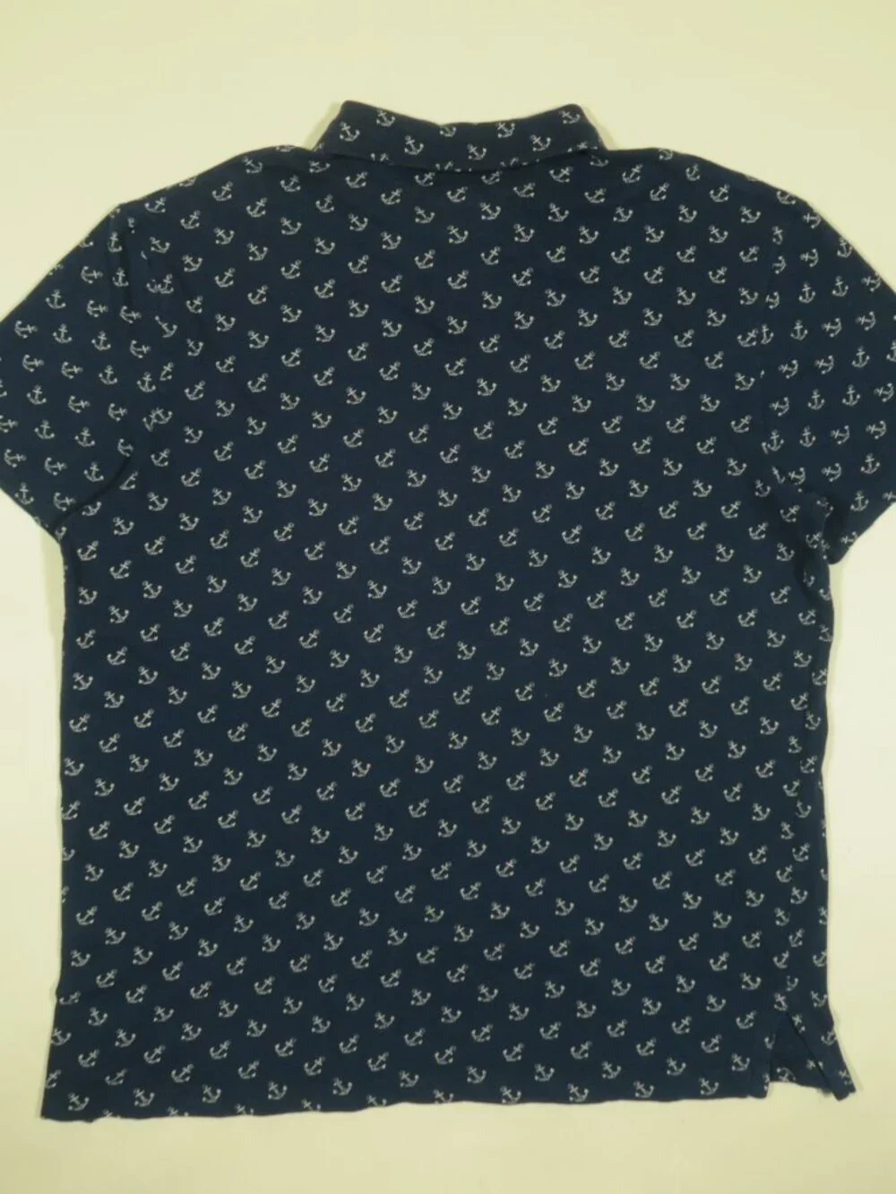 Vintage 90s Polo Ralph Lauren Anchor Polo Shirt Mens L Blue Single Stitch
